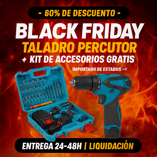 POTENCIA Y PRECISIÓN EN TUS MANOS – Pack Profesional Taladro Percutor + Regalos Exclusivos 🔥Calentamiento Black Friday🔥