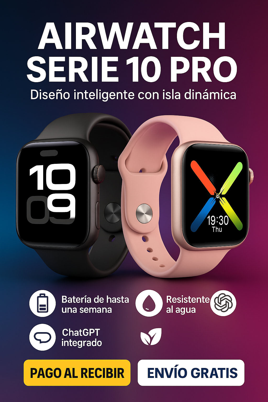 ⌚️ AirWatch Series 10 PRO + Cargador Inalámbrico Premium + 🎁 REGALO EXCLUSIVO SOLO HOY 🔥