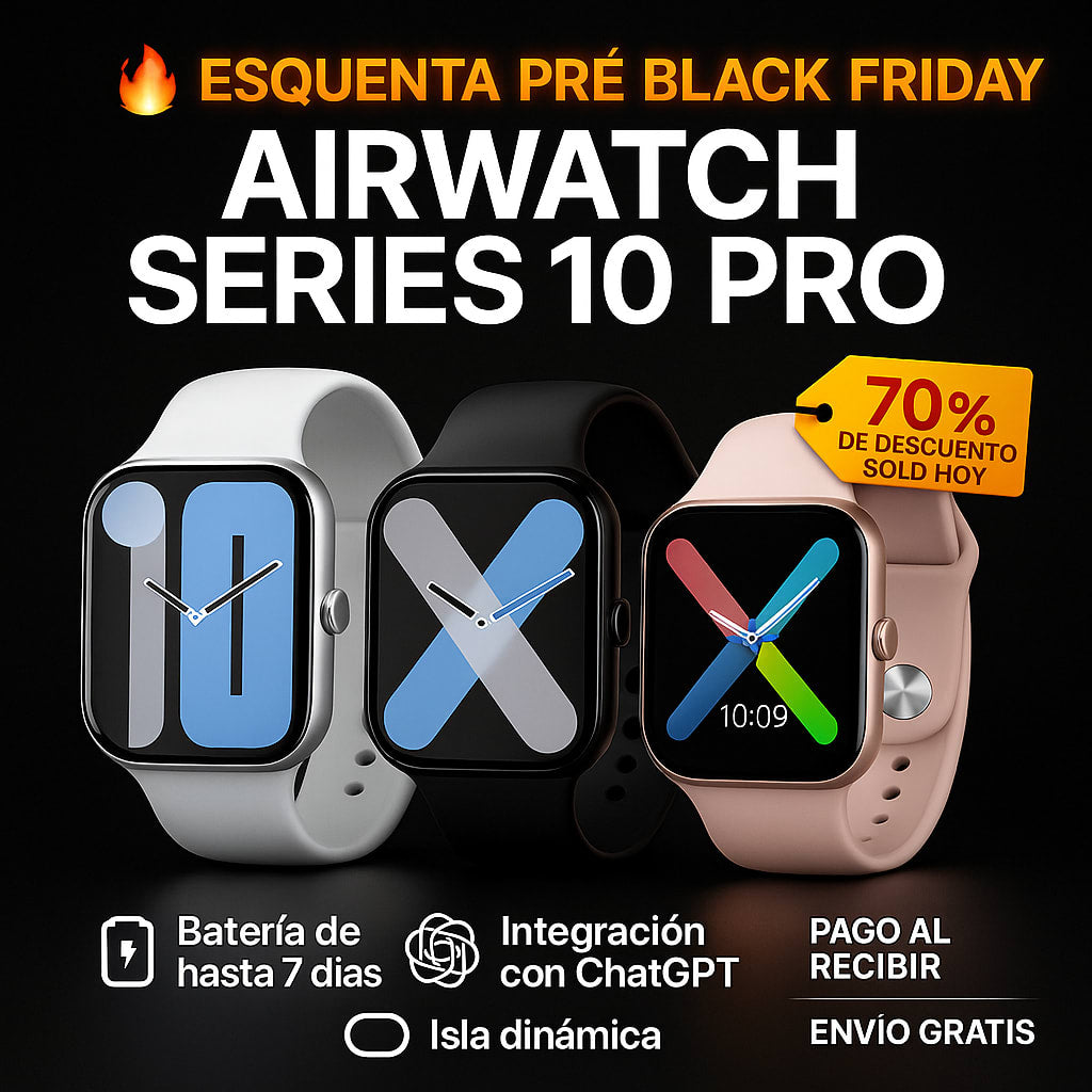 ⌚️ AirWatch Series 10 PRO + Cargador Inalámbrico Premium + 🎁 REGALO EXCLUSIVO SOLO HOY 🔥